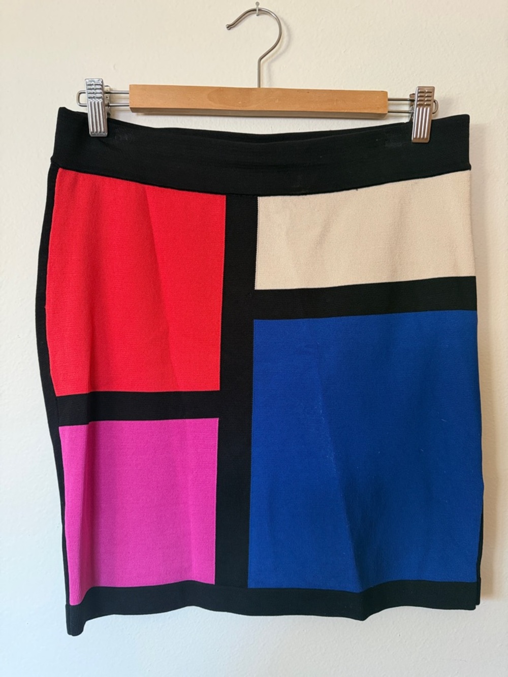 lola retro Colorblock Pencil Skirt in Red, Pink, Royal Blue, Cream